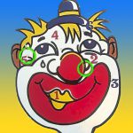 ringwerpen clown hoofd gezelschapsspel